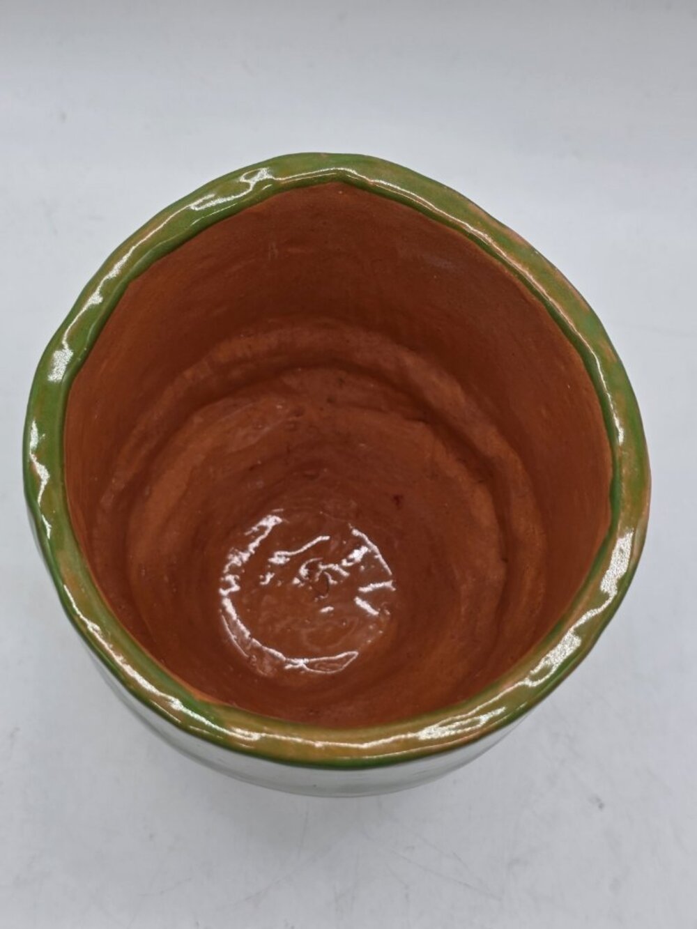 Art Pottery Green 3D Face Planter Pot Gumby Veggie Tales Whimsical Signed DA - Picture 5 of 11